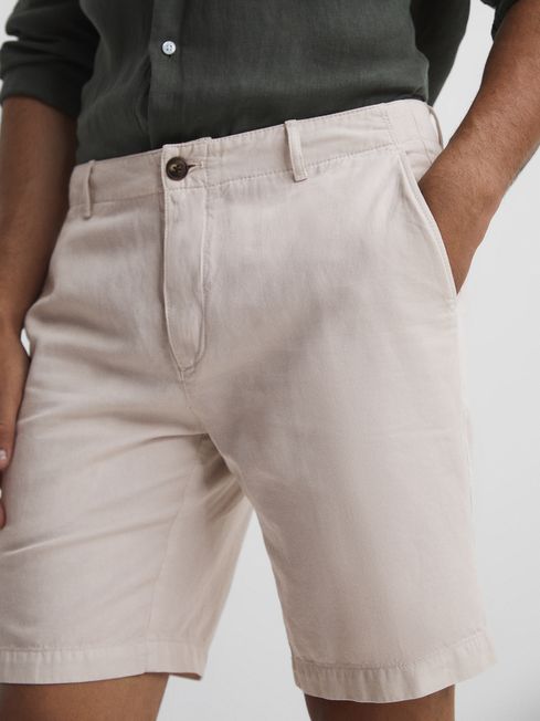 Ezra Cotton-Linen Blend Shorts