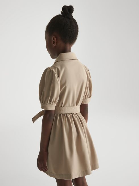 Naomi Puff Sleeve Belted Dress
