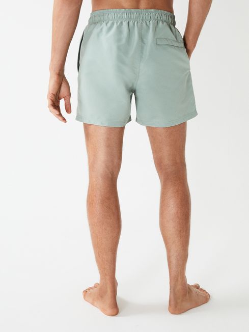 Wave Plain Drawstring Swim Shorts