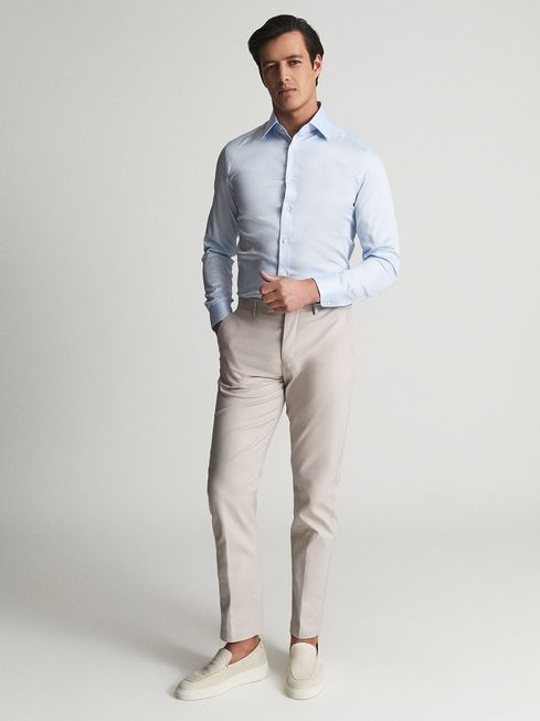 Frontier Cotton Satin Stretch Slim Fit Shirt