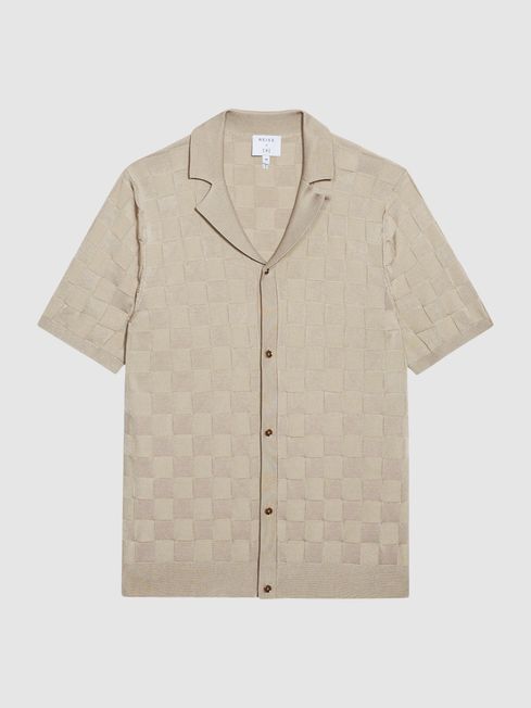 Santo - Che Basket Weave Cuban Collar Shirt