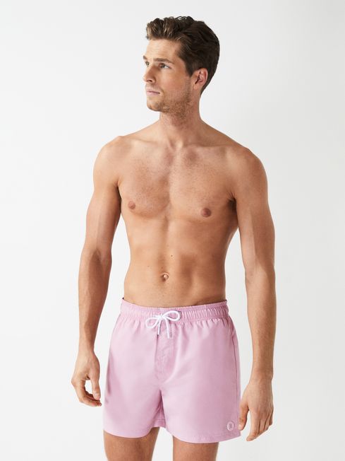Wave Plain Drawstring Swim Shorts