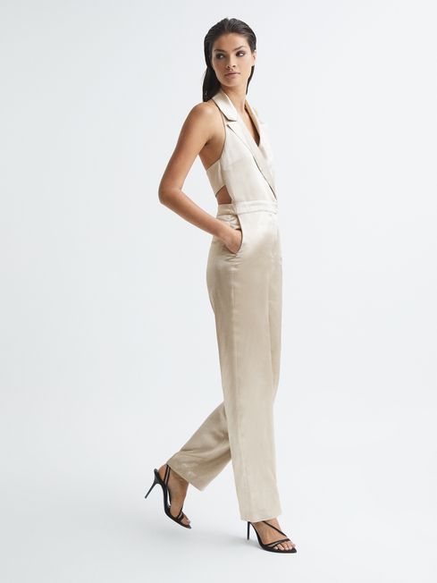 Martine Metallic Tuxedo Jumpsuit