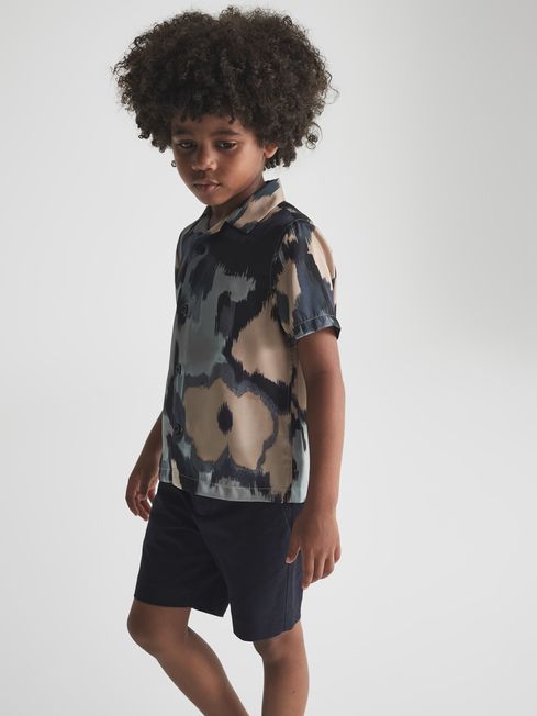 Fangio Floral Print Cuban Collar Shirt