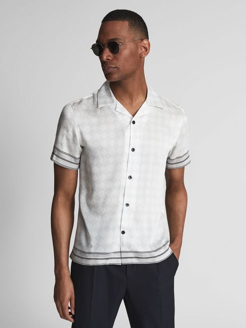 Suarez Bloom Print Cuban Collar Shirt