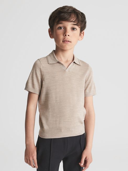 Duchie Merino Wool Open Collar Polo Shirt