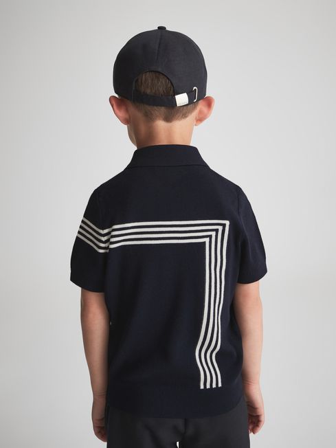 Sergant Half Zip Stripe Detail Polo T-Shirt