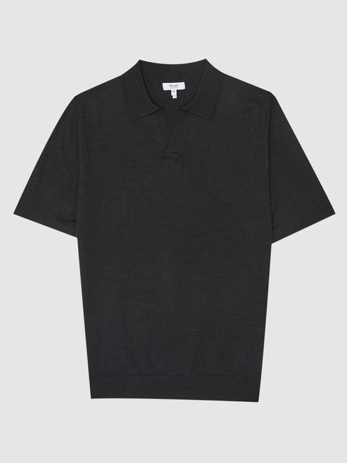 Duchie Merino Wool Open Collar Polo Shirt