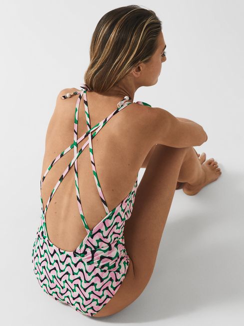Amelia Plunge Printed Swimsuit