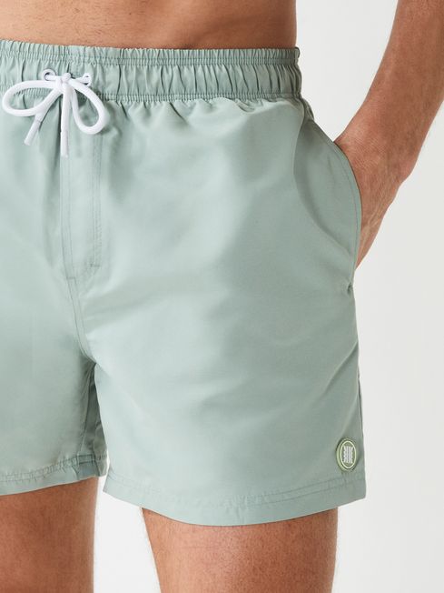 Wave Plain Drawstring Swim Shorts
