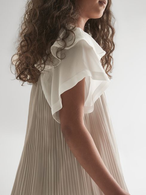 Ariella Metallic Pleated Dress
