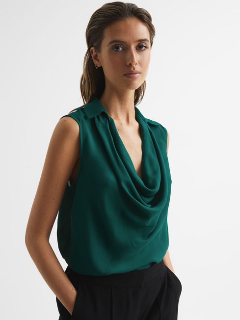 Ameliee Cowl Front Sleeveless Blouse