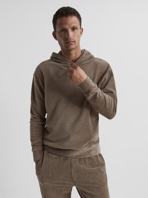 Luis Velour Cord Hooded SweatShirt