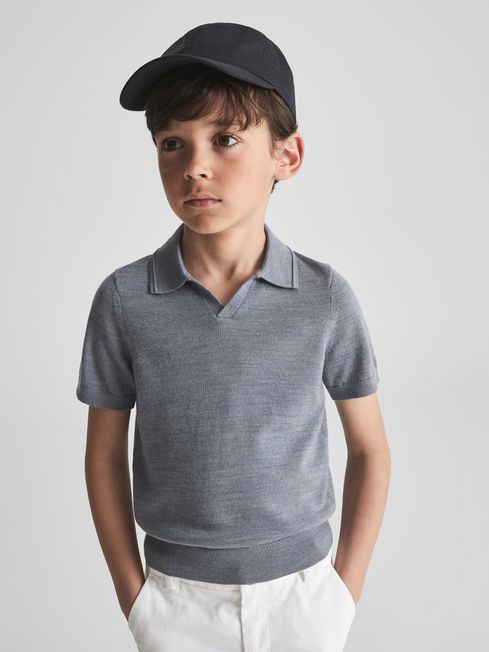 Duchie Merino Wool Open Collar Polo Shirt