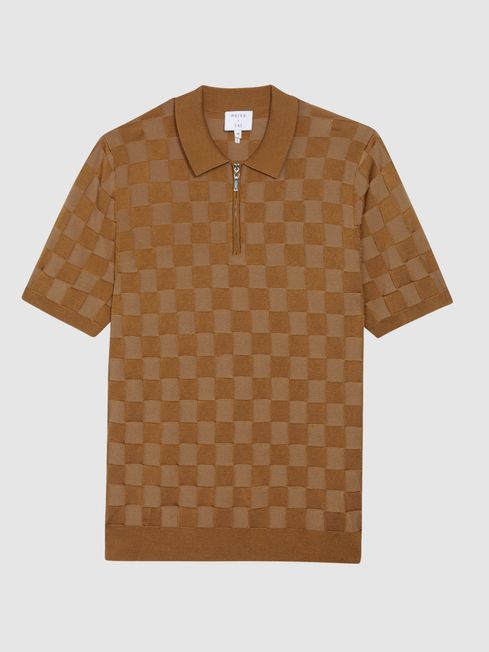 Bali - Che Basket Weave Half Zip Polo T-Shirt