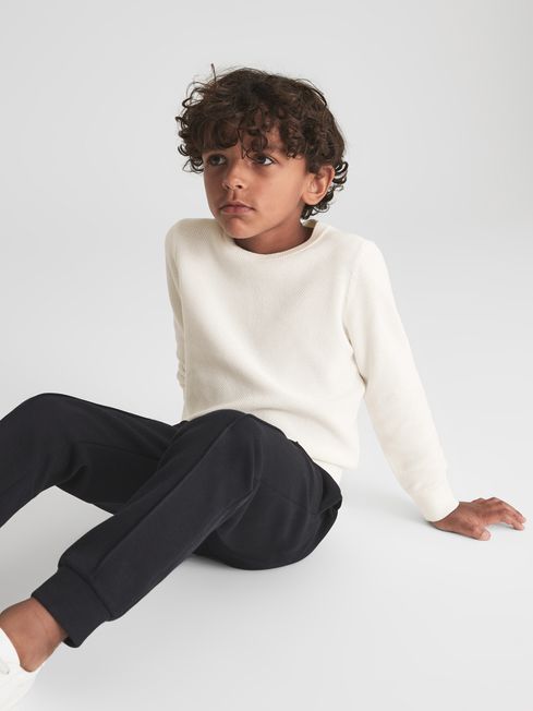 Brookes Stitch Interest Crew Neck Jumper