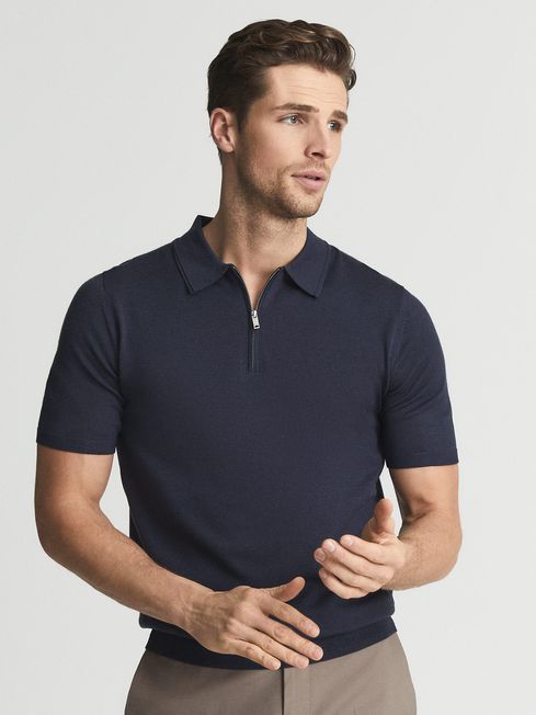 Maxwell Merino Zip Neck Polo