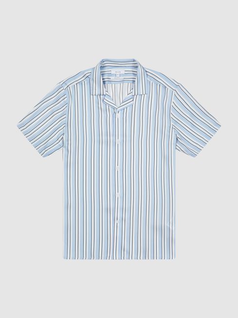 Lebon Striped Cuban Collar Shirt