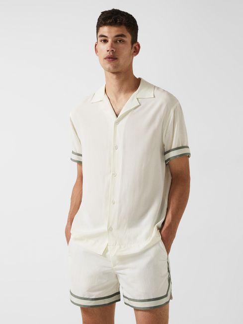 Valbonne - Che Contrast Cuff Cuban Collar Shirt