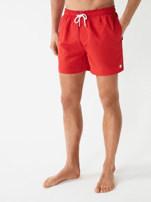 Wave Plain Drawstring Swim Shorts