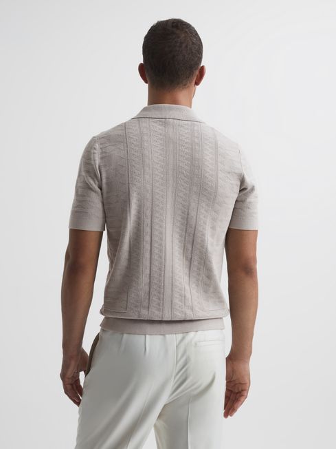 Jacob Cuban Collar Stitch Interest Polo Shirts