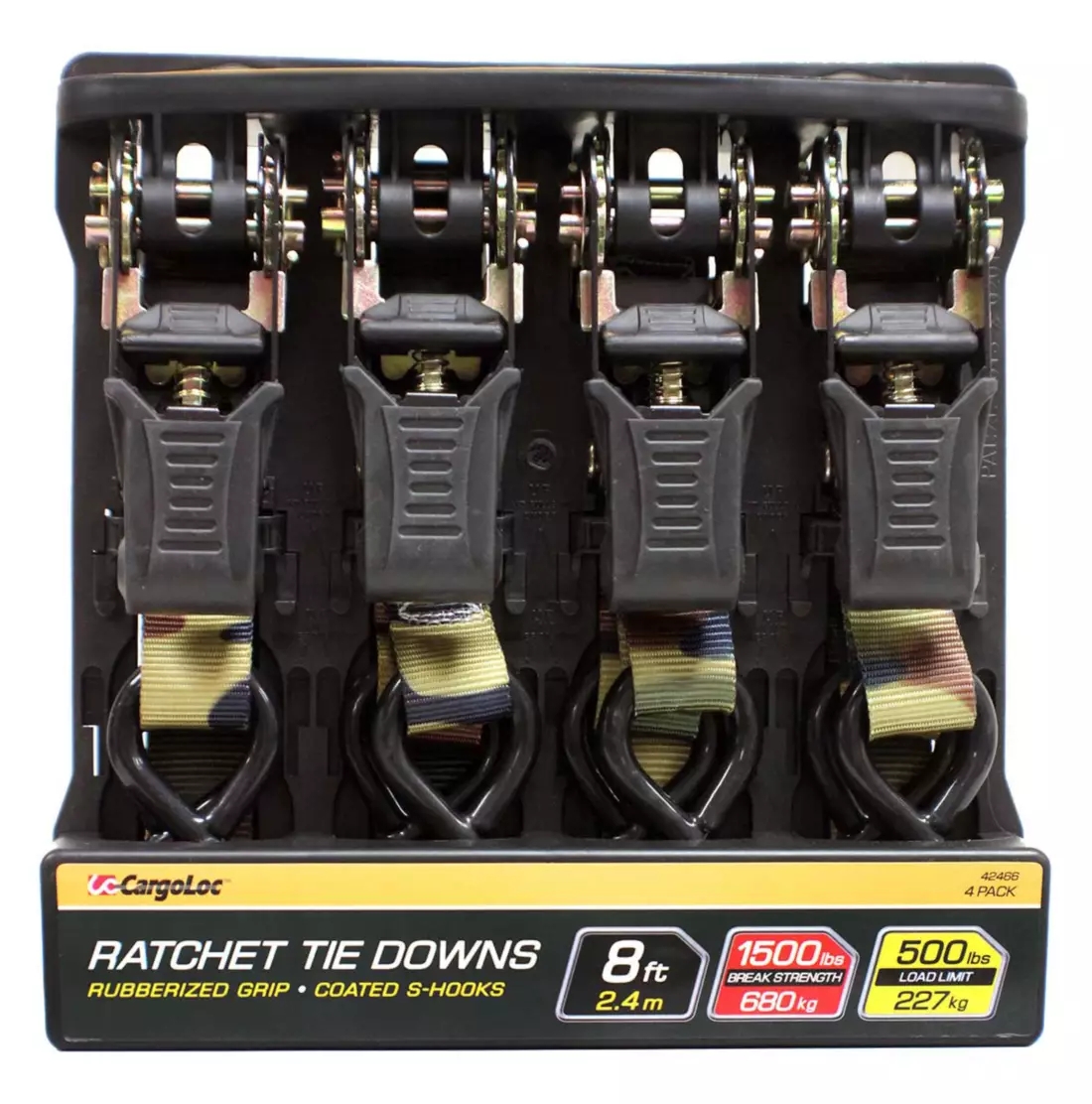 Cargoloc 8' Ratchet Tie Down Straps 4 Pack dick s