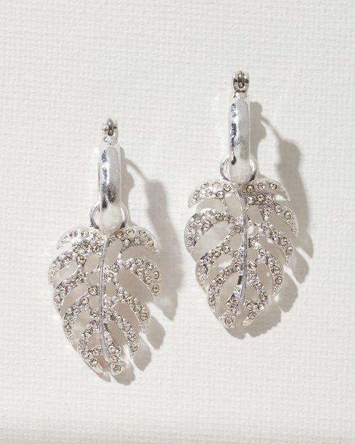 Waikiki Monstera Drop Hoop Earrings