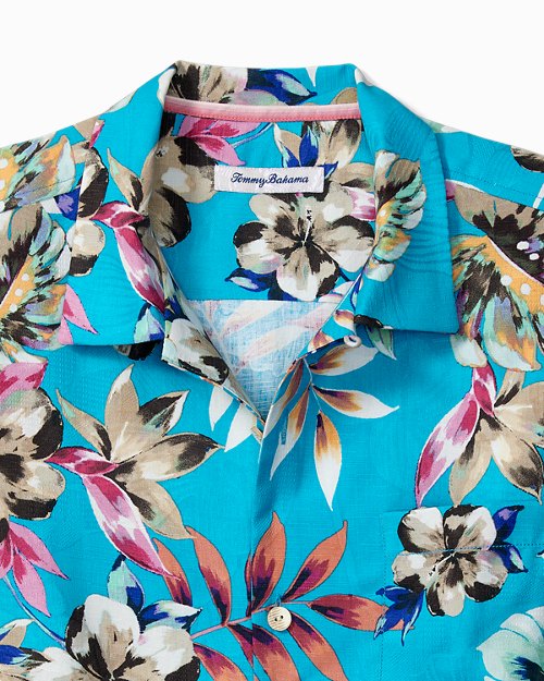 Big and Tall Jetties Beach Blooms IslandZone Camp Shirt