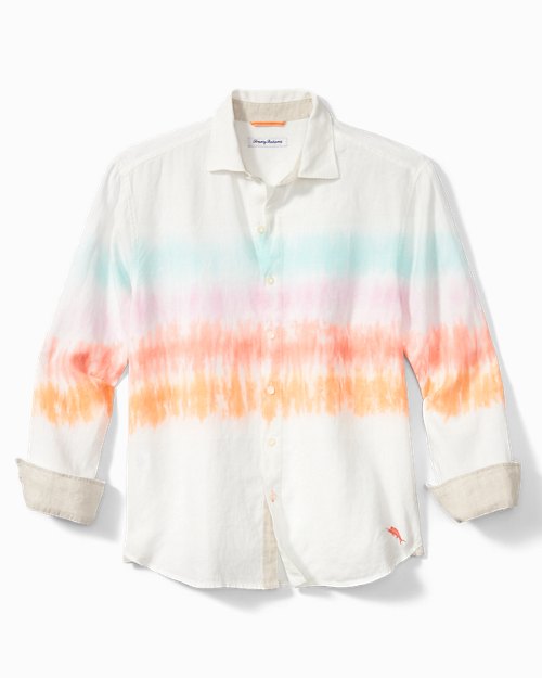 Big and Tall Sunrise Tides Long-Sleeve Linen Shirt