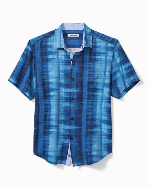 Big and Tall Shibori Bay Silk Camp Shirt