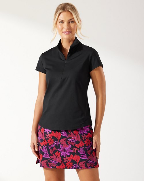 Aubrey IslandZone Cap-Sleeve Mock Top