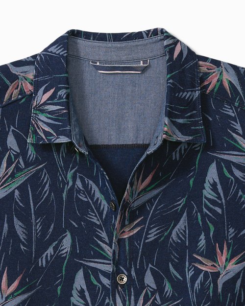 Big and Tall Indigo of Paradise Knit Camp Shirt