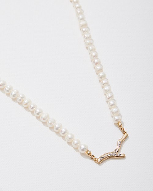 Sandy Shores Pearl and Coral Branch Necklace