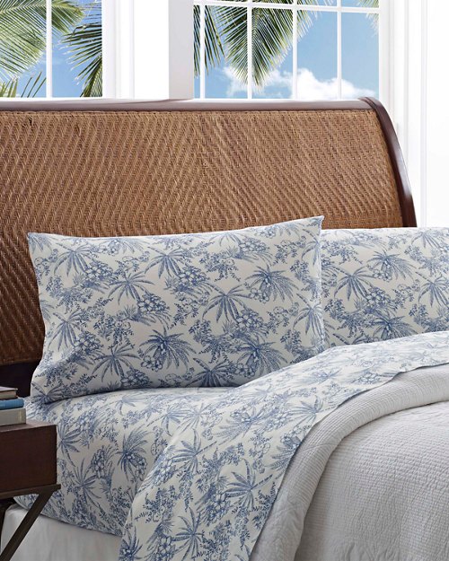 Pen and Ink Palm Sheet Set, Queen