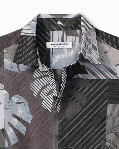 Big and Tall Bahama Coast Patchwork Palms IslandZone Camp Shirt
