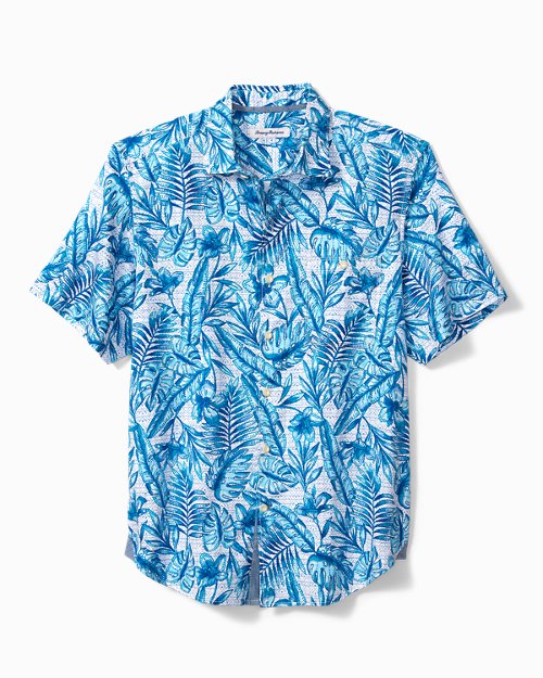 Big and Tall Tortola Batik Blues Camp Shirt