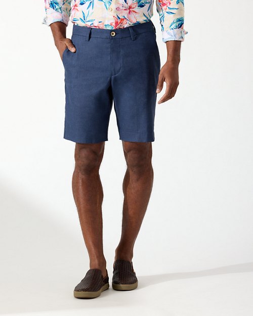 Lahaina Bay Linen-Blend Flat-Front 10-Inch Shorts