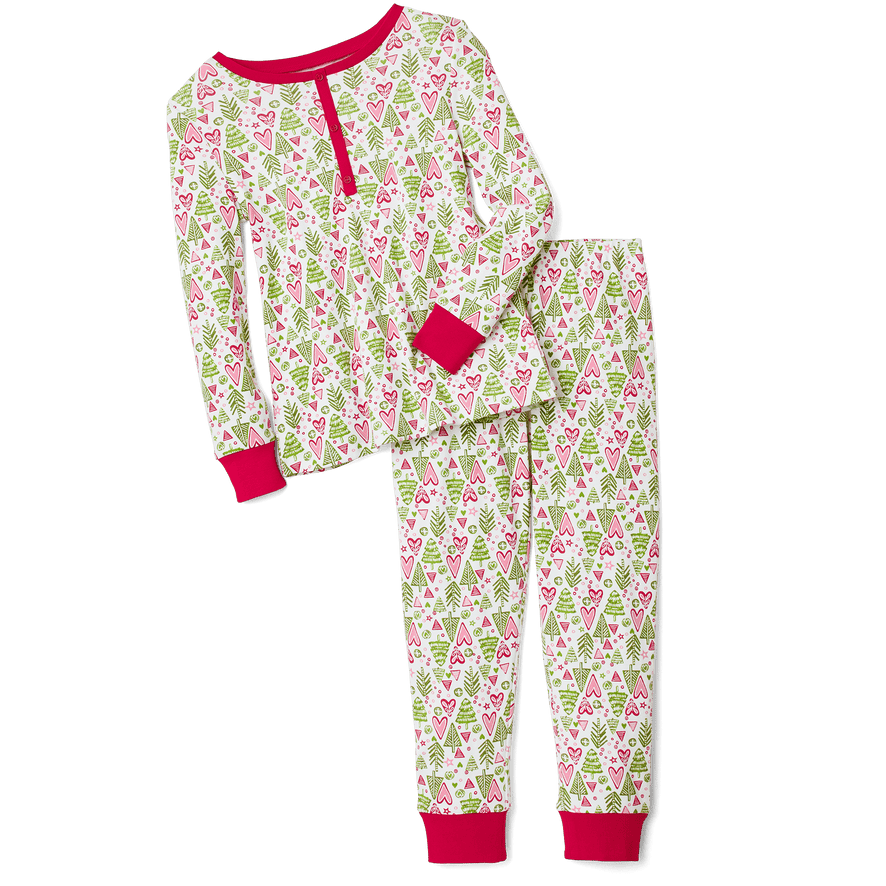 Hearts & Pines Holiday PJs for Girls