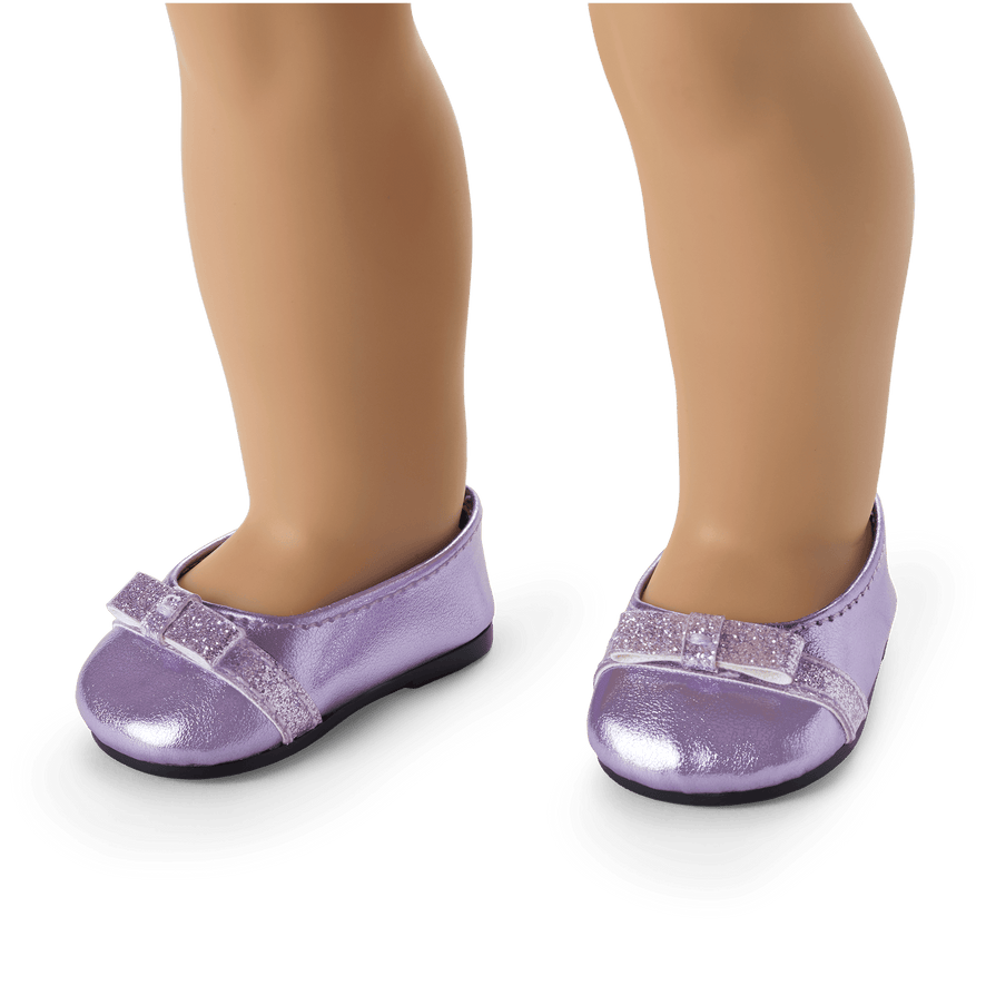 Metallic Ballet Flats for 18-inch Dolls