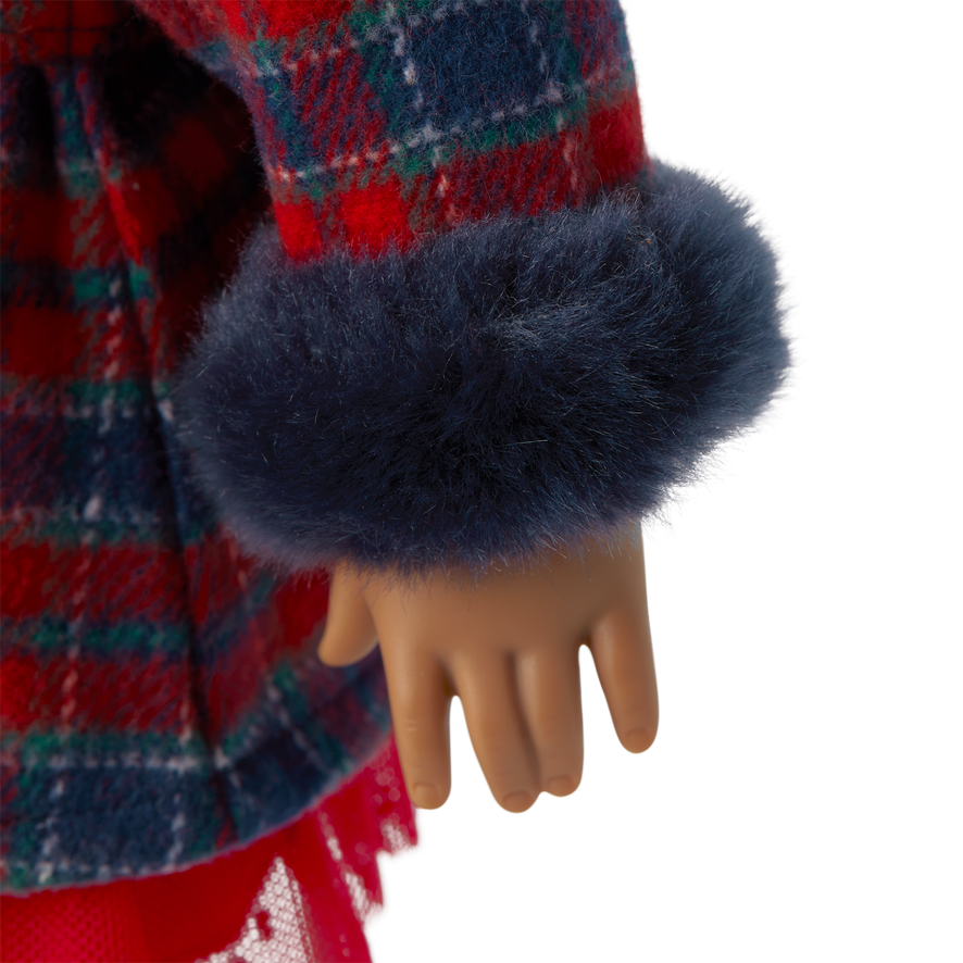 American Girl&reg; x Janie and Jack Fur-Trim Plaid Coat for 18-inch Dolls