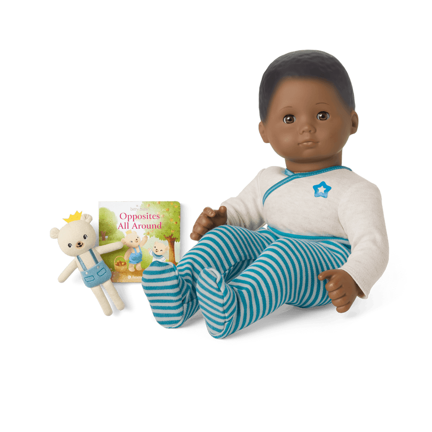 Bitty Baby&reg; Doll #1 in Soft Blue + Bear Friend & Board Book