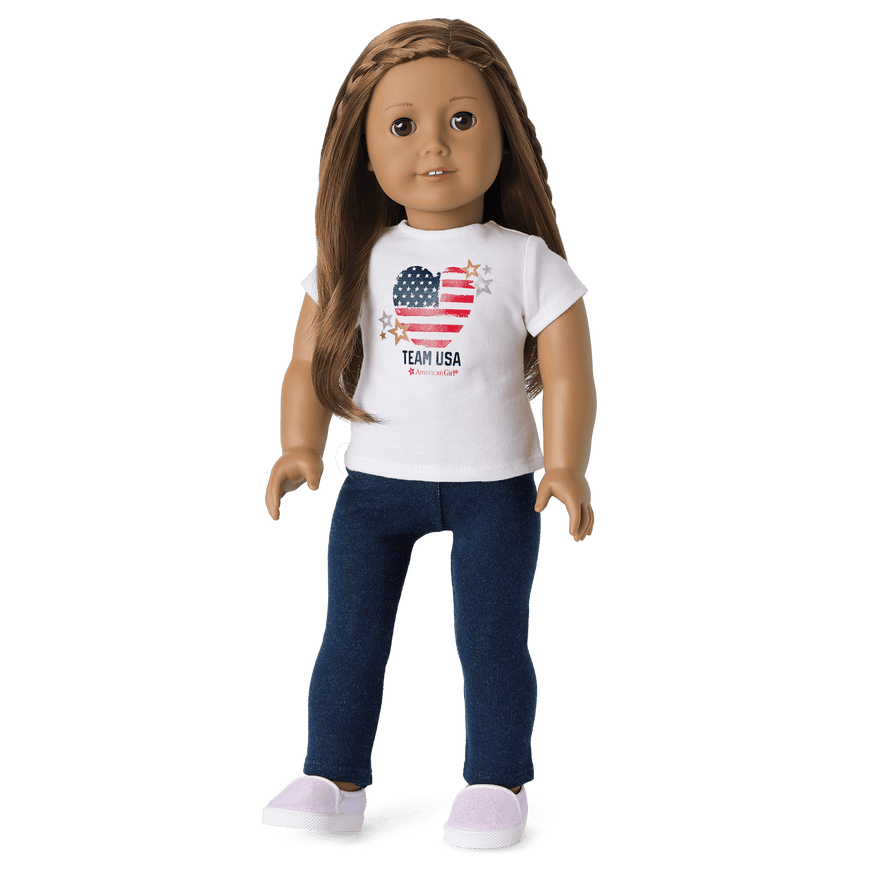 Team USA T-Shirt for Girls & 18-inch Dolls