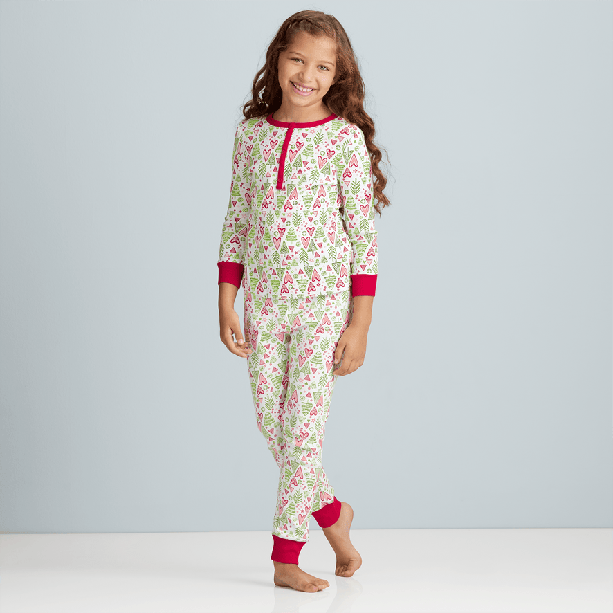 Hearts & Pines Holiday PJs for Girls