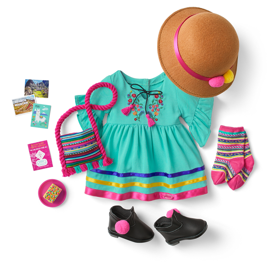 World Traveler in Peru & Peruvian Souvenir Set for 18-inch Dolls