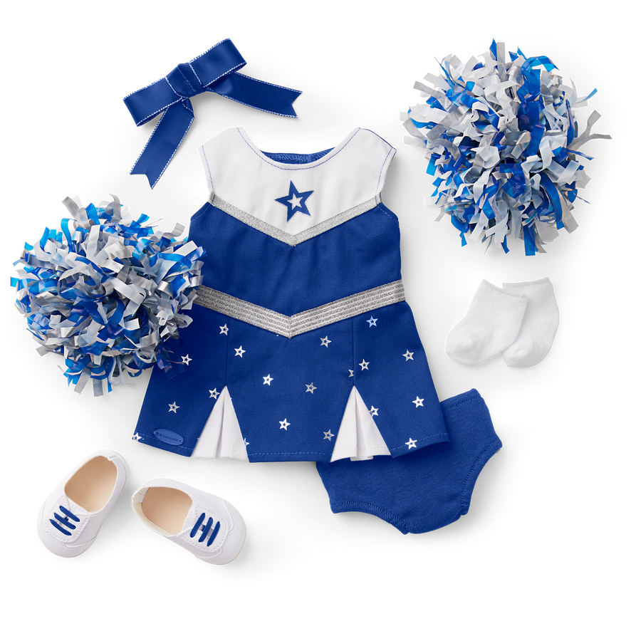 American Girl&reg; Mighty Blue Cheerleader Outfit for 18-inch Dolls