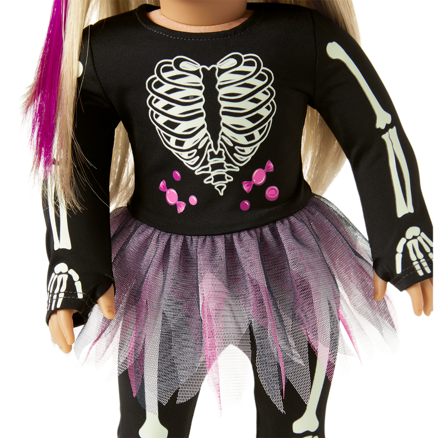 You Glow, Girl! Skeleton Costume for 18-inch Dolls