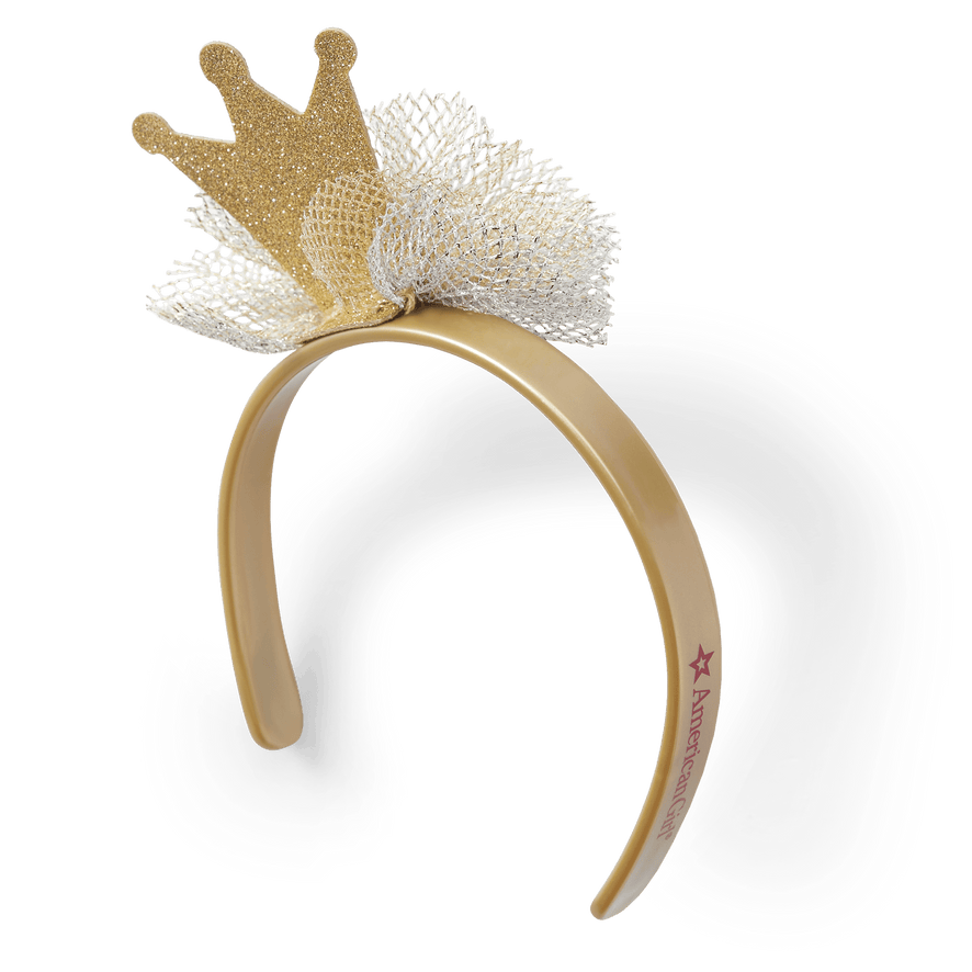 Gold Glitter Crown Headband for 18-inch Dolls