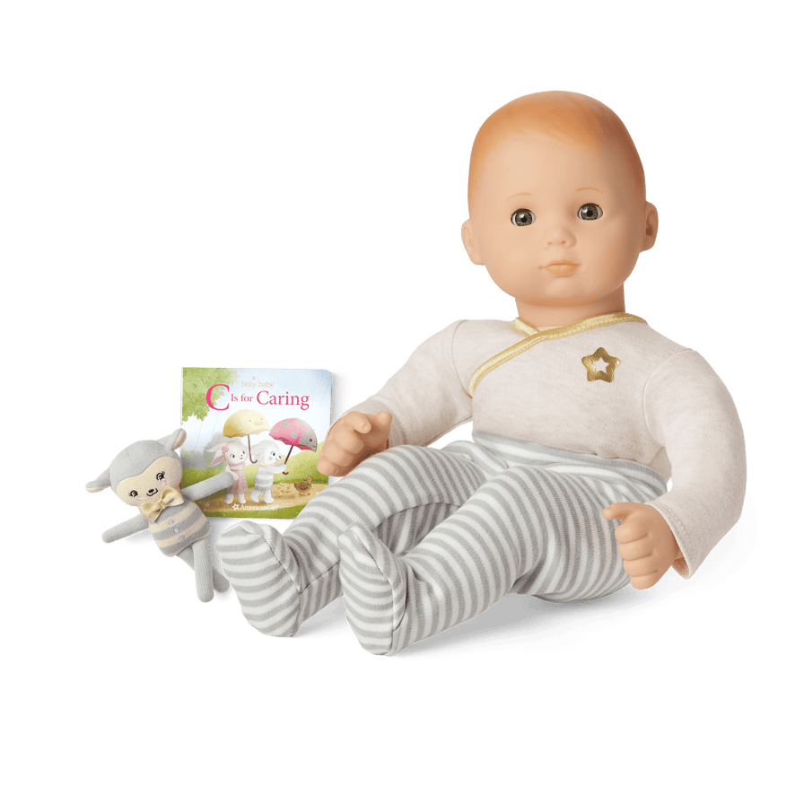 Bitty Baby&reg; Doll #6 in Cloud Gray + Lamb Friend & Board Book