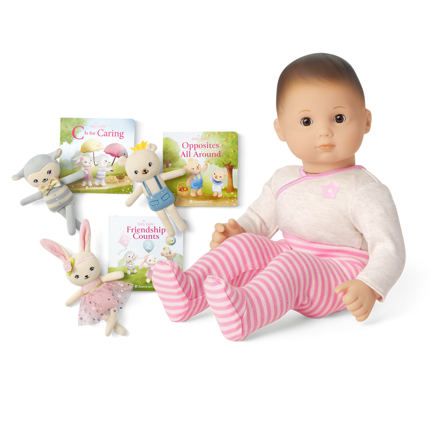 Bitty Baby&reg; Doll #2 in Pretty Pink + Plush Friends & Board Books