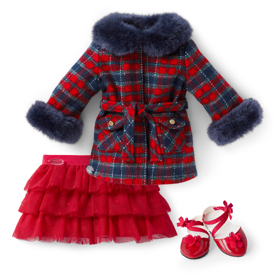 American Girl&reg; x Janie and Jack Plaid Coat & Tulle Skirt Bundle for 18-inch Dolls